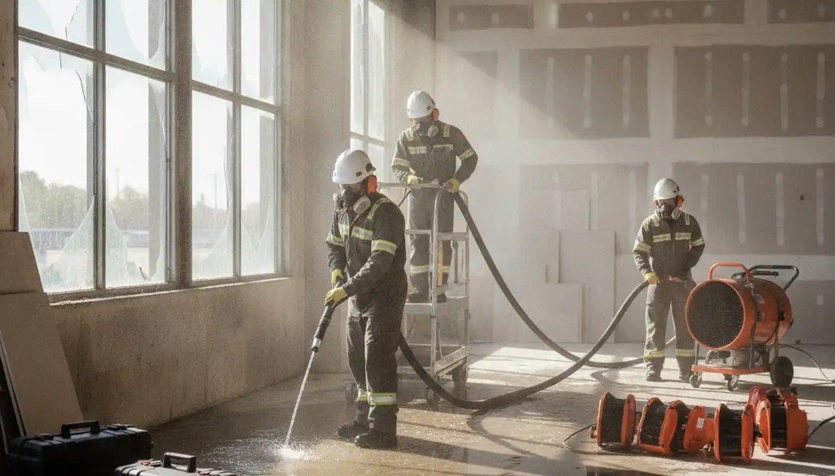 Water damage restoration crew in Thousand Oaks, CA responding to emergency home flooding