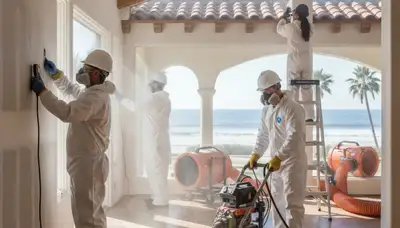 Water damage restoration team serving Thousand Oaks, CA with professional cleanup equipment